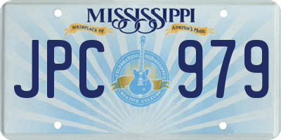 MS license plate JPC979