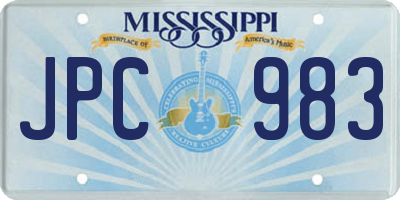 MS license plate JPC983