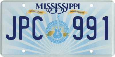 MS license plate JPC991