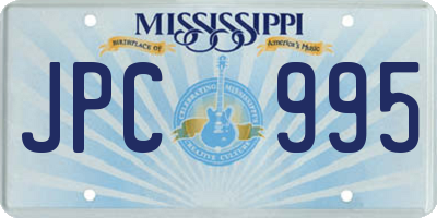 MS license plate JPC995