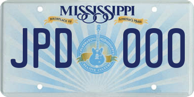 MS license plate JPD000