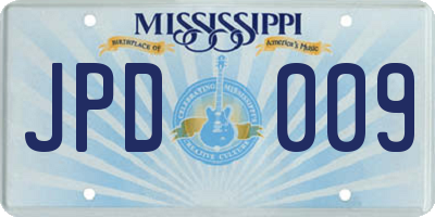 MS license plate JPD009