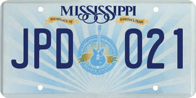 MS license plate JPD021