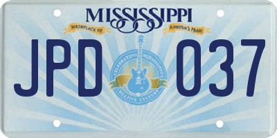 MS license plate JPD037