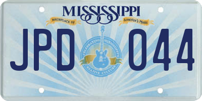 MS license plate JPD044