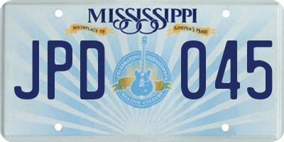 MS license plate JPD045