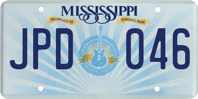 MS license plate JPD046