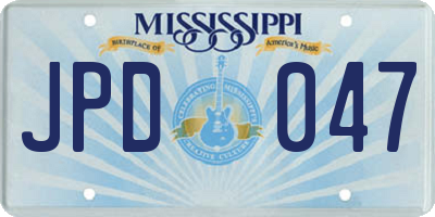MS license plate JPD047