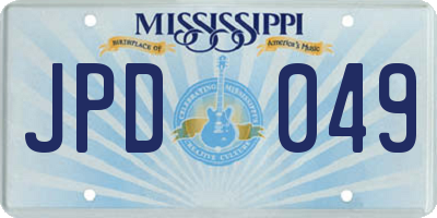 MS license plate JPD049