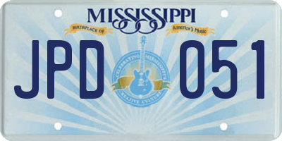 MS license plate JPD051