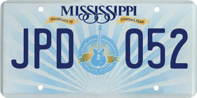 MS license plate JPD052