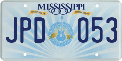 MS license plate JPD053