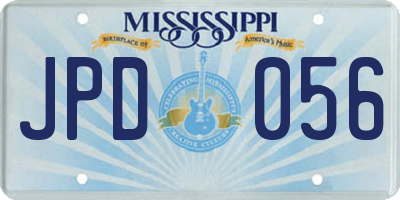 MS license plate JPD056