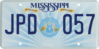 MS license plate JPD057