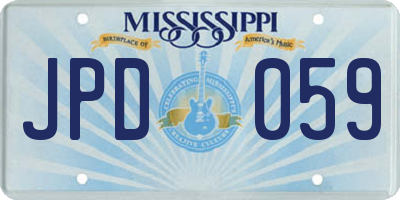 MS license plate JPD059