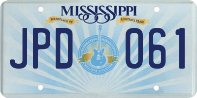 MS license plate JPD061