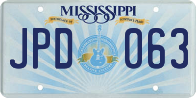 MS license plate JPD063