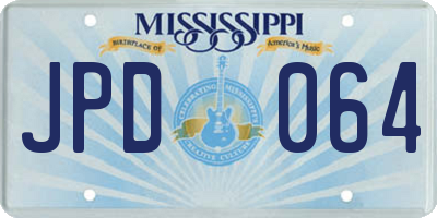 MS license plate JPD064
