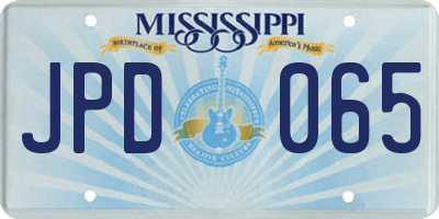 MS license plate JPD065