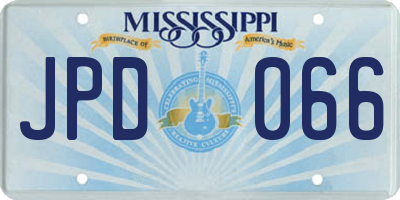 MS license plate JPD066