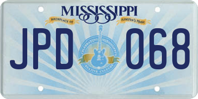 MS license plate JPD068