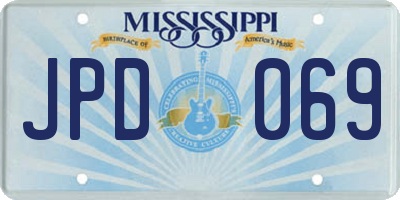 MS license plate JPD069