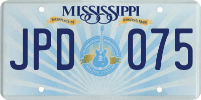 MS license plate JPD075