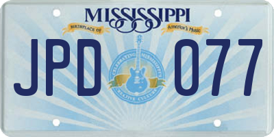 MS license plate JPD077