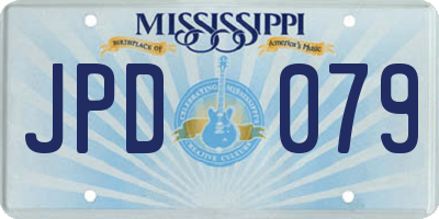 MS license plate JPD079