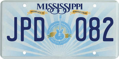 MS license plate JPD082
