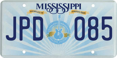 MS license plate JPD085