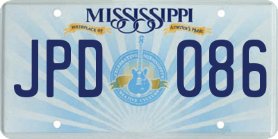 MS license plate JPD086