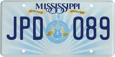 MS license plate JPD089