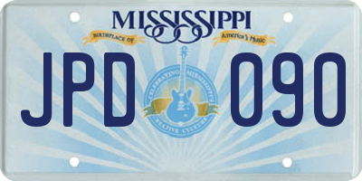 MS license plate JPD090