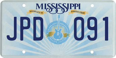 MS license plate JPD091