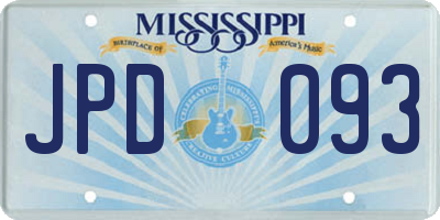 MS license plate JPD093