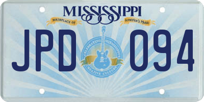 MS license plate JPD094