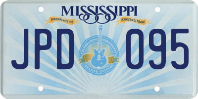 MS license plate JPD095