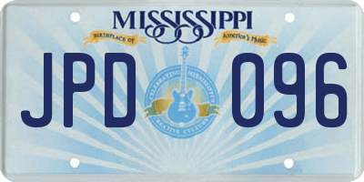MS license plate JPD096