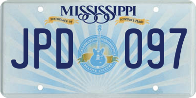 MS license plate JPD097