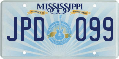 MS license plate JPD099
