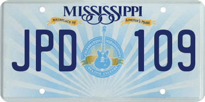 MS license plate JPD109