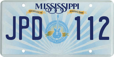 MS license plate JPD112