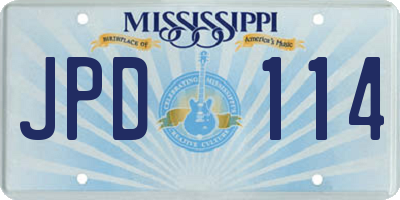 MS license plate JPD114