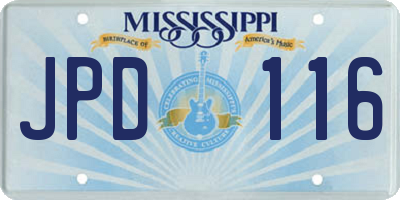 MS license plate JPD116