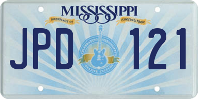 MS license plate JPD121