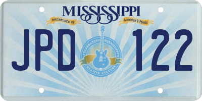 MS license plate JPD122