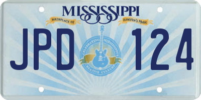MS license plate JPD124