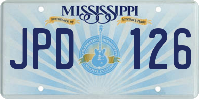 MS license plate JPD126