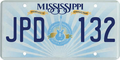 MS license plate JPD132